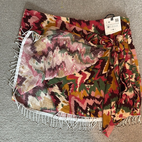 NWT Zara Beaded Pareo Wrap Skirt Size M - Picture 4 of 6